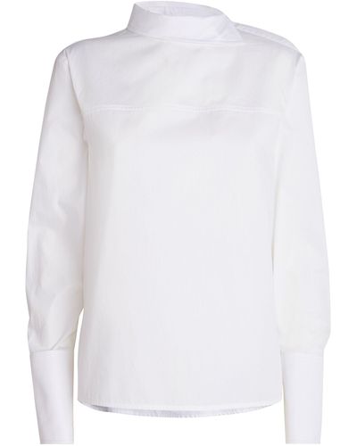 Victoria Beckham Organic Cotton Asymmetric Shirt - White