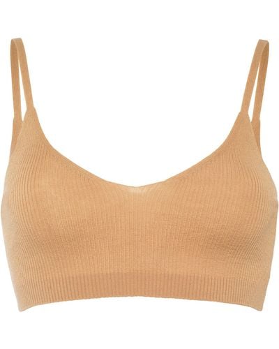 Buy Hand Knit Merino Wool Bralette in Beige , Cables Bra, Fitted