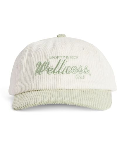 Sporty & Rich Corduroy Embroidered Draft Baseball Cap - Natural