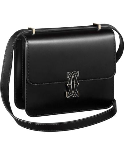 Cartier Mini Leather C De Shoulder Bag - Black