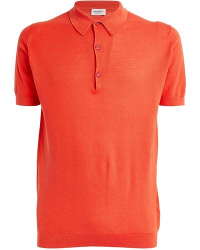 John Smedley Cotton Polo Shirt - Red