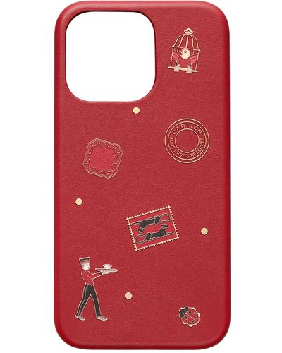 Cartier Leather Diabolo De Iphone Case - Red