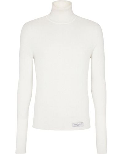 Balmain Merino Wool Rollneck Sweater - White