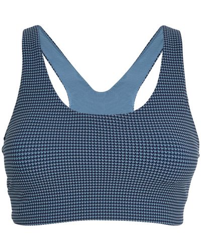 The Upside Petite Check Sports Bra - Blue