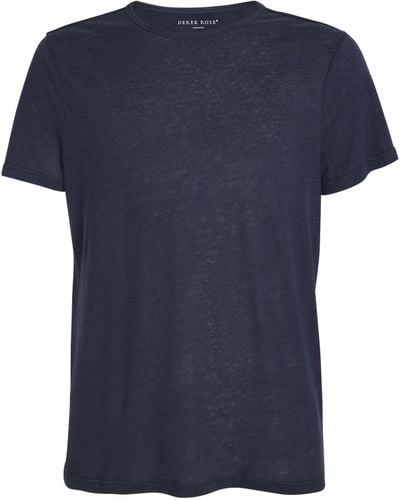 Derek Rose Linen T-shirt - Blue