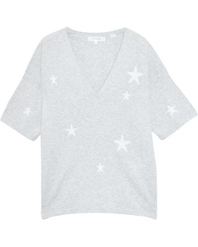 Chinti & Parker Cotton Star Print T-shirt - White