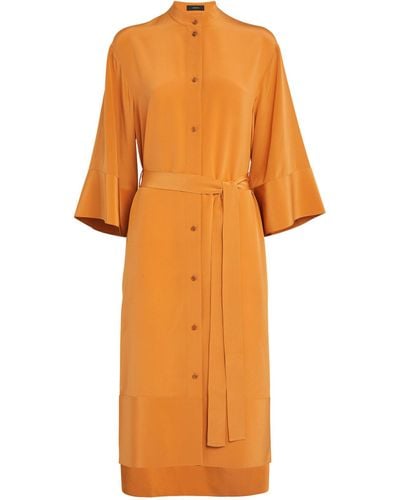 JOSEPH Silk Darius Midi Dress - Orange