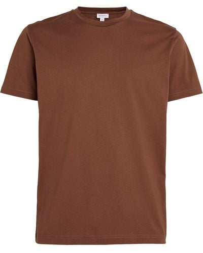 Sunspel Supima Cotton Riviera T-shirt - Brown