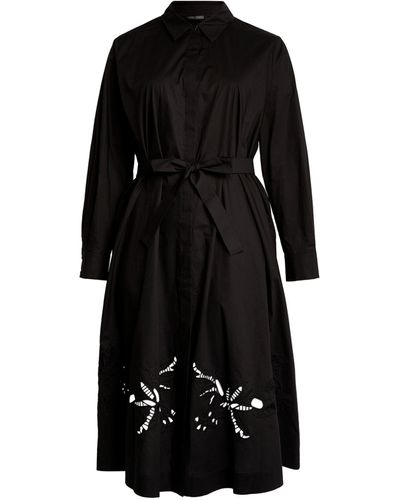 Marina Rinaldi Cotton Ghianda Shirt Dress - Black