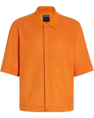 Zegna Cotton-silk Shirt - Orange