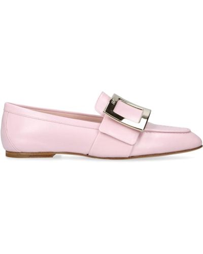 Roger Vivier Leather Buckle-detail Loafers - Pink