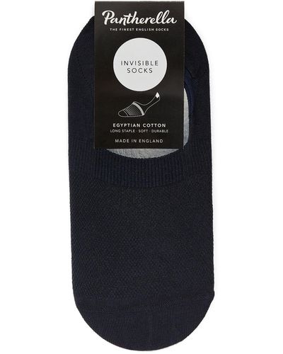 Pantherella Egyptian Cotton Sneaker Socks - Blue