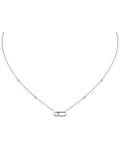 Messika White Gold And Diamond Move Uno Necklace - Metallic