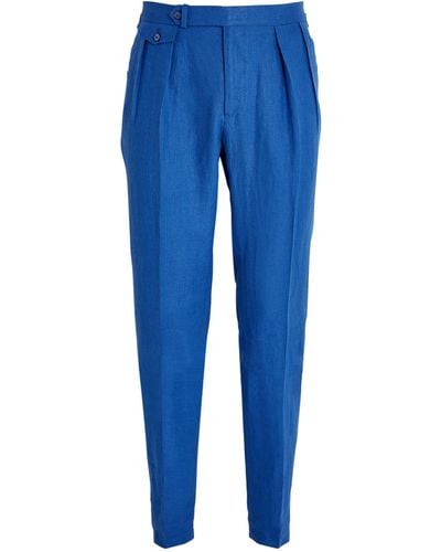 Polo Ralph Lauren Linen Tailored Trousers - Blue