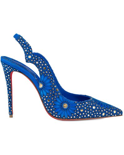 Christian Louboutin Ramadan Exclusive Hot Chick Moucharastrass Slingback Court Shoes 100 - Blue