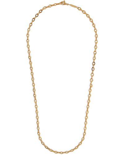 Azlee Medium Yellow Gold Lozenge Link Chain Necklace - Metallic