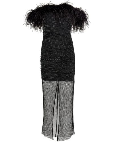 Self-Portrait Rhinestone-embellished Midi Dress - Black