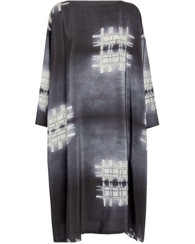 Eskandar Silk A-line Midi Dress - Grey