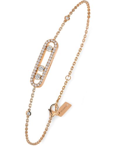 Messika Pink Gold And Diamond Move Classique Bracelet - Metallic