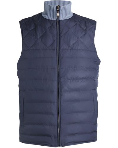 FIORONI CASHMERE Reversible Quilted Gilet - Blue
