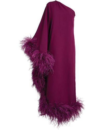 ‎Taller Marmo Feather-trimmed Ubud Dress - Purple