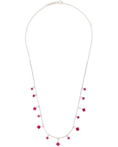 Suzanne Kalan White Gold, Diamond And Ruby Cascade Necklace