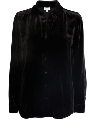 L'Agence Velvet Argo Long-sleeve Shirt - Black