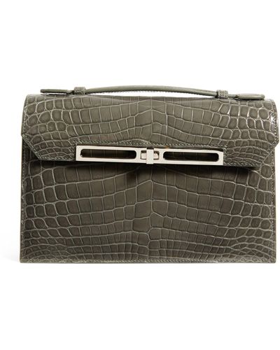 llora Crocodile Emma Top-handle Bag - Black