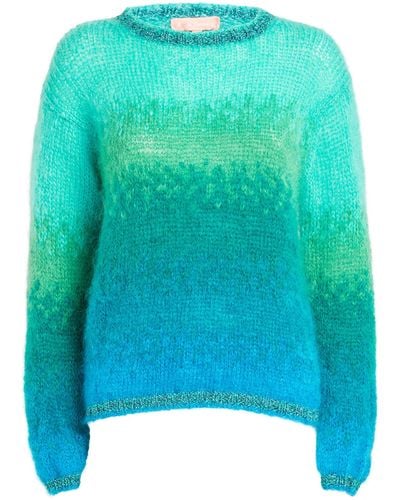 Rose Carmine Tie-dye Sweater - Blue
