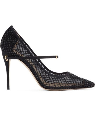 Jennifer Chamandi Crystal-embellished Lorenzo Court Shoes 105 - Black