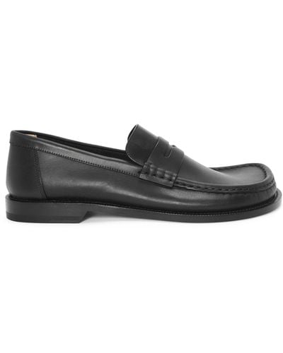 Loewe Leather Campo Loafers - Black