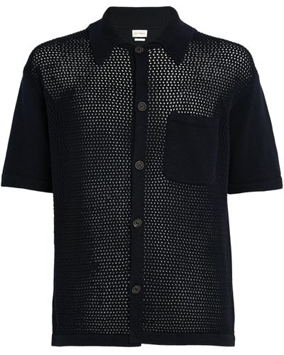 Oliver Spencer Cotton Mesh-knit Shirt - Black