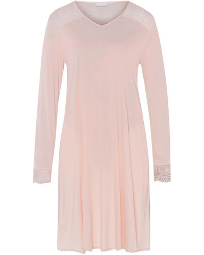 Hanro Long-sleeve Josephine Nightdress - Pink