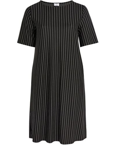 Marina Rinaldi Striped Mini Dress - Black
