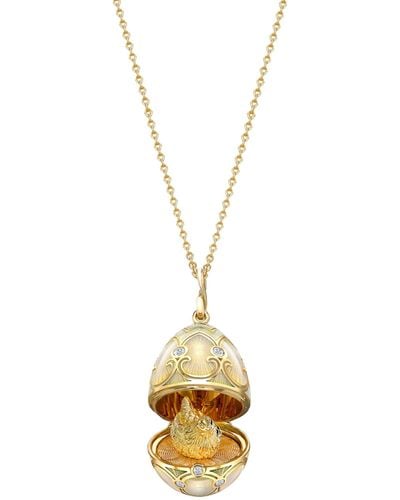 Faberge Yellow Gold, Diamond And Enamel Heritage Necklace - Metallic