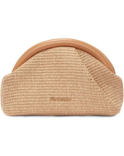 JW Anderson Raffia Bumper Clutch Bag - Natural