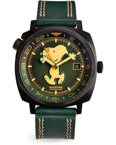 BAMFORD LONDON X Harrods X Snoopy 175 Anniversary Edition Stainess Steel Gmt Watch 40mm - Green