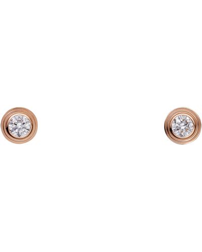 Cartier Yellow Gold And Diamond D'amour Earrings - White