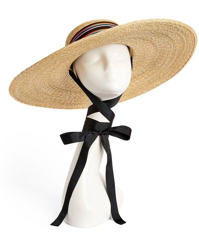Eliurpi Maxi Straw Boater Hat - Natural
