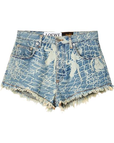 Loewe X Paula's Ibiza Mermaid Print Shorts - Blue