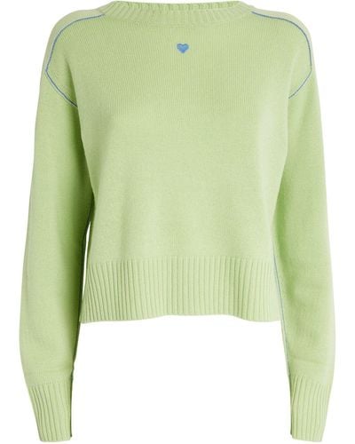 MAX&Co. Cashmere Embroidered Heart Jumper - Green
