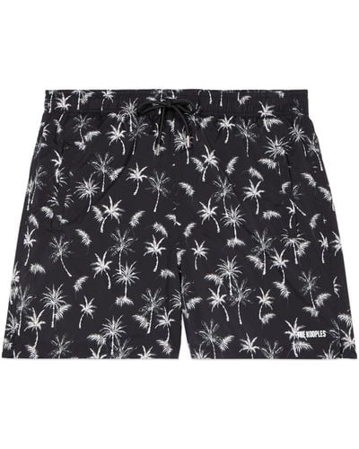 The Kooples Palm Tree Swim Shorts - Black