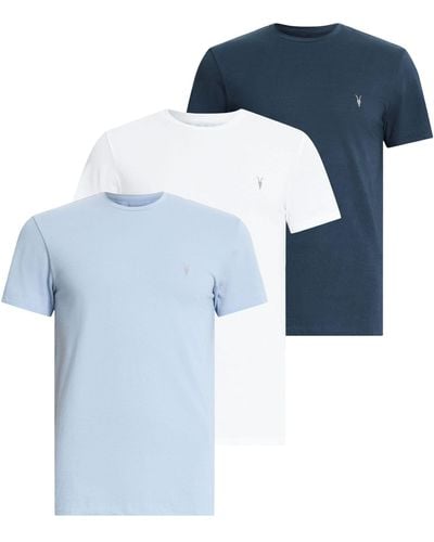 AllSaints Cotton-blend Tonic T-shirts (set Of 3) - Blue