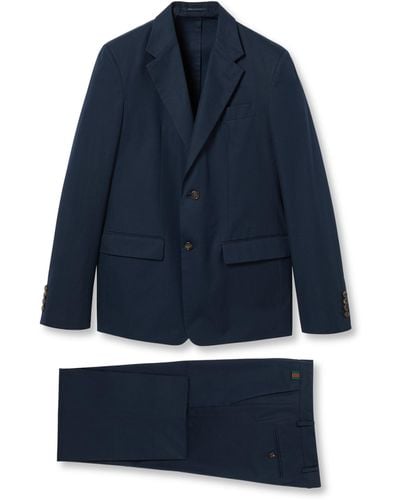 Gucci Cotton Poplin Web-detail Suit - Blue