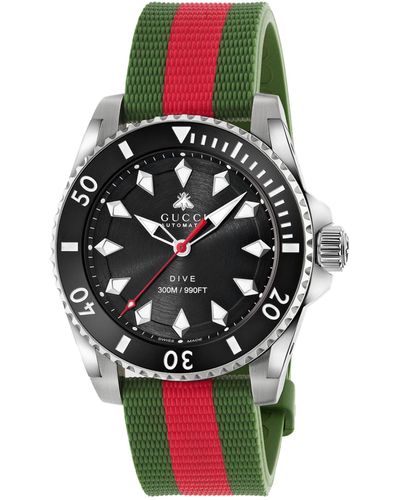 Gucci Stainless Steel Dive Watch 40mm - Black