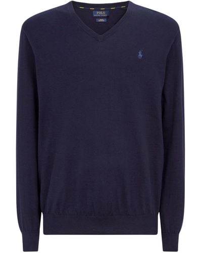 Polo Ralph Lauren V-neck Knit Sweater - Blue
