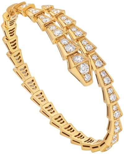 BVLGARI Yellow Gold And Diamond Serpenti Viper Bracelet - Metallic