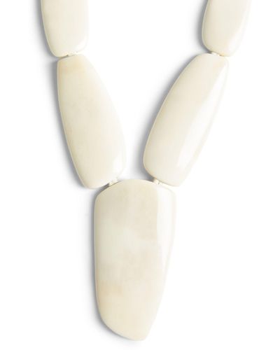 Eskandar Flat Bone Necklace - White
