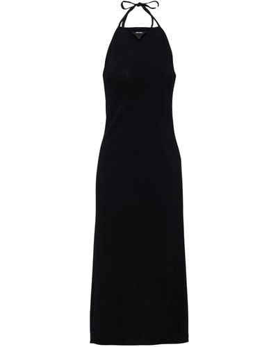 Prada Halterneck Triangle Midi Dress - Black