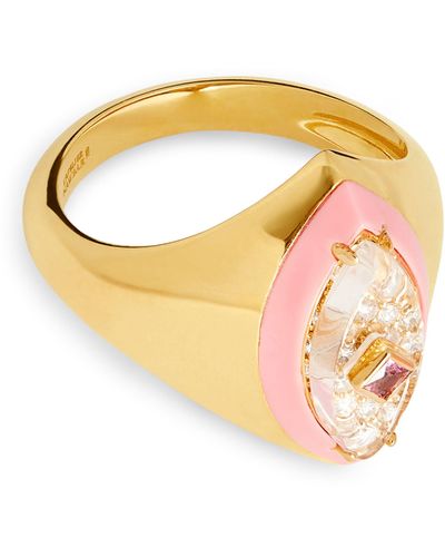 PINK SAPPHIRE PAVE PINKY RING